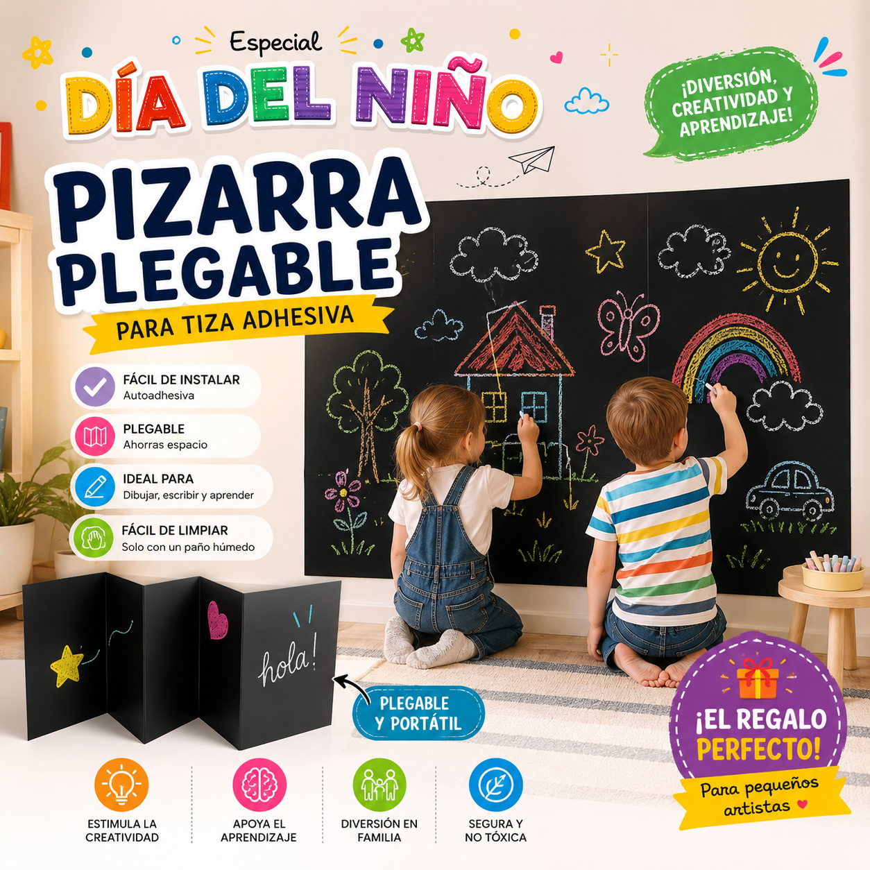 PIZARRA PLEGABLE PARA NIÑOS