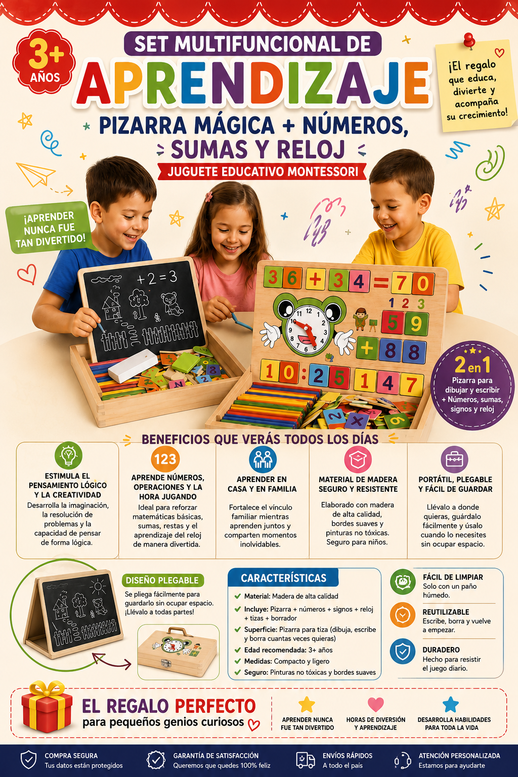 SET MULTIFUNCIONAL MONTESSORI 2 EN 1 PARA EL DIA DEL NIÑO