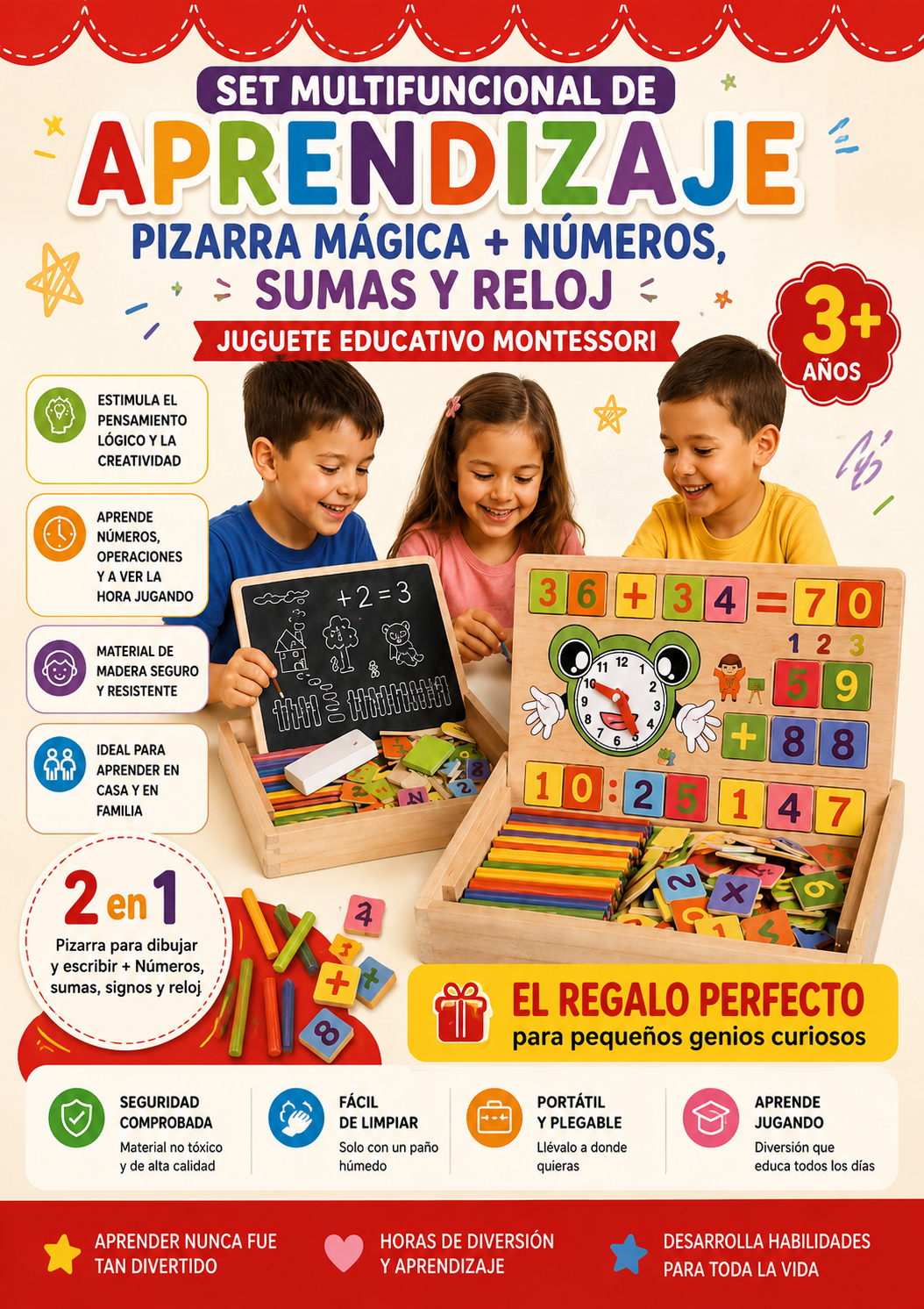 SET MULTIFUNCIONAL MONTESSORI 2 EN 1 PARA EL DIA DEL NIÑO